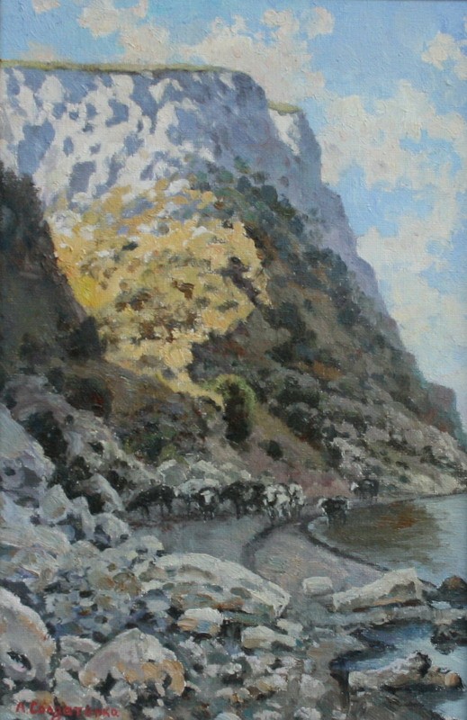 на берегу 2012г. х.м. 30х20